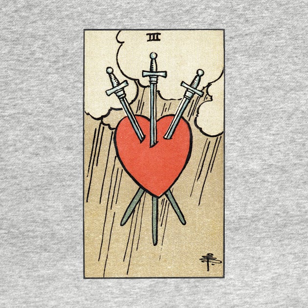 THREE OF SWORDS by WAITE-SMITH VINTAGE ART